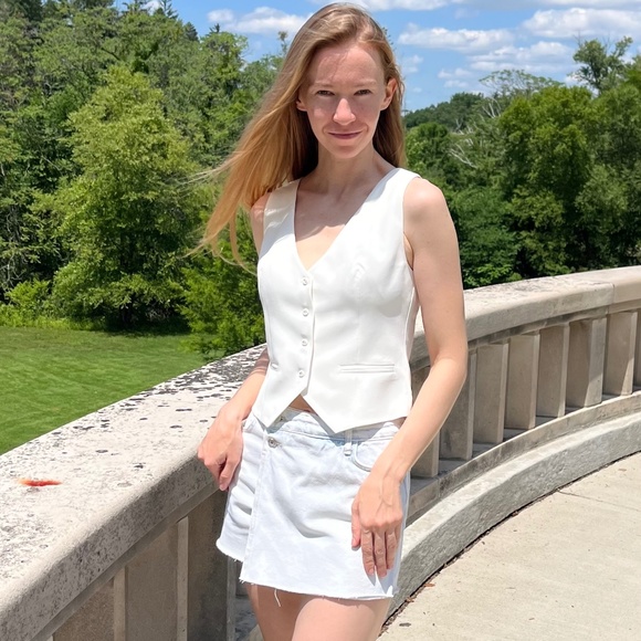 Denim shorts-skirt (skorts) - Picture 3 of 6